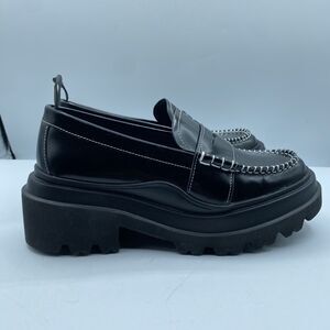 GH Bass Ella Loafer Women 7.5 EU38.5 Lug Black Platform Leather Boho Casual NWOB